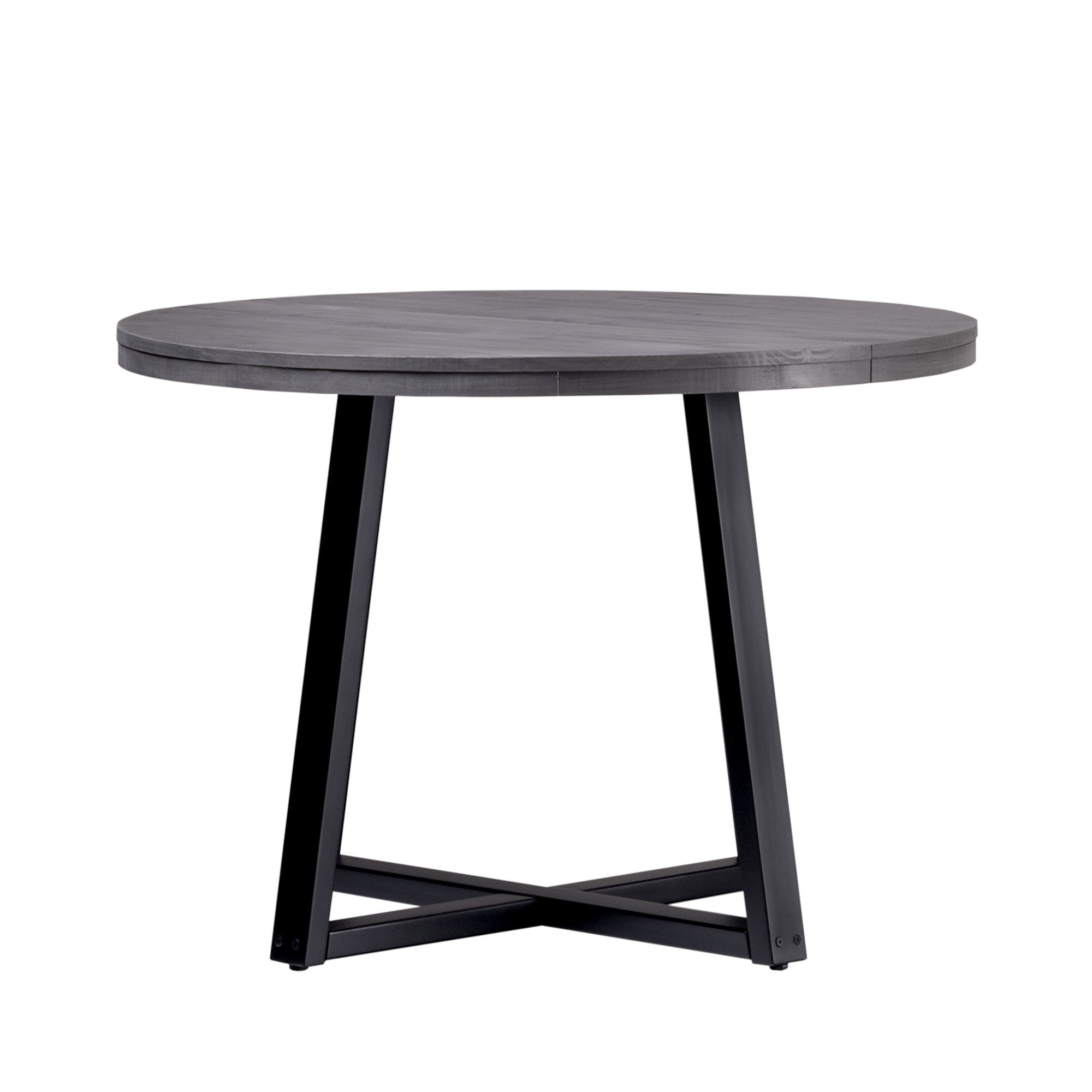 Rustic Distressed Solid Wood Round Dining Table Grey Gray Pine Pine
