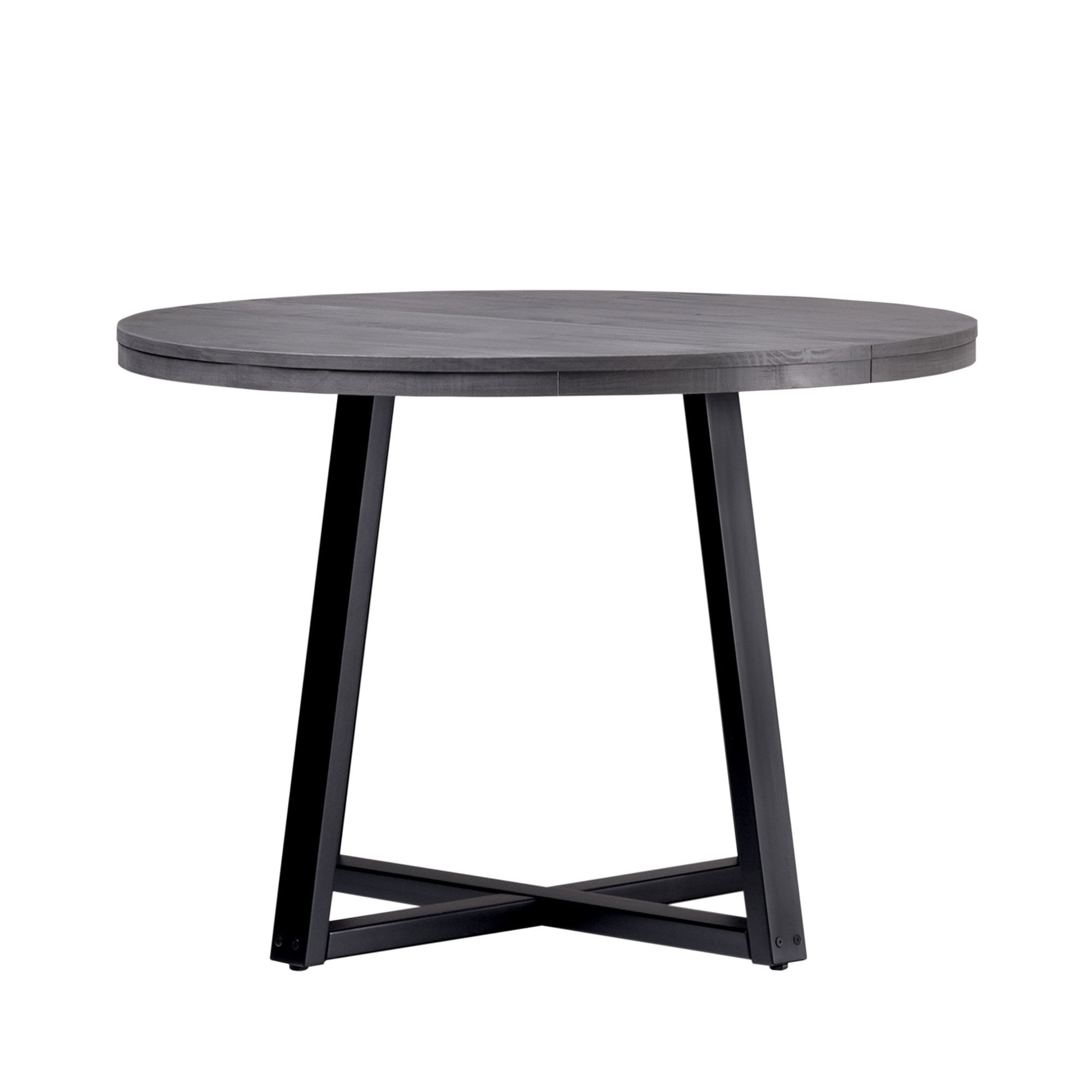 Rustic Distressed Solid Wood Round Dining Table Grey Gray Pine Pine