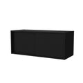 Anegam Floating Cabinet With Sliding Door, Black Wall Mounted Black Office Wall Mounted Modern Particle Board Melamine
