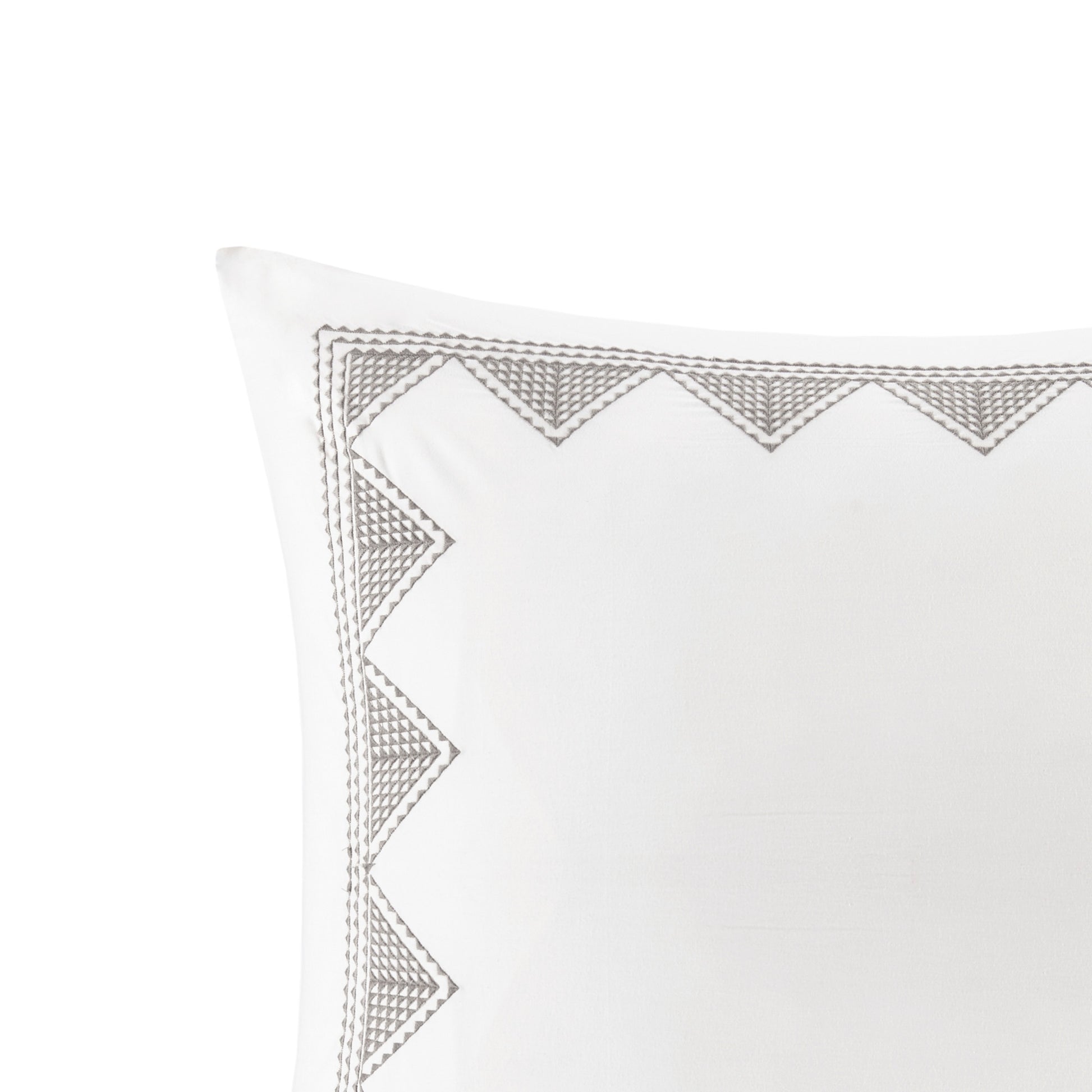 Cotton Embroidered Euro Sham White Euro Sham White Cotton