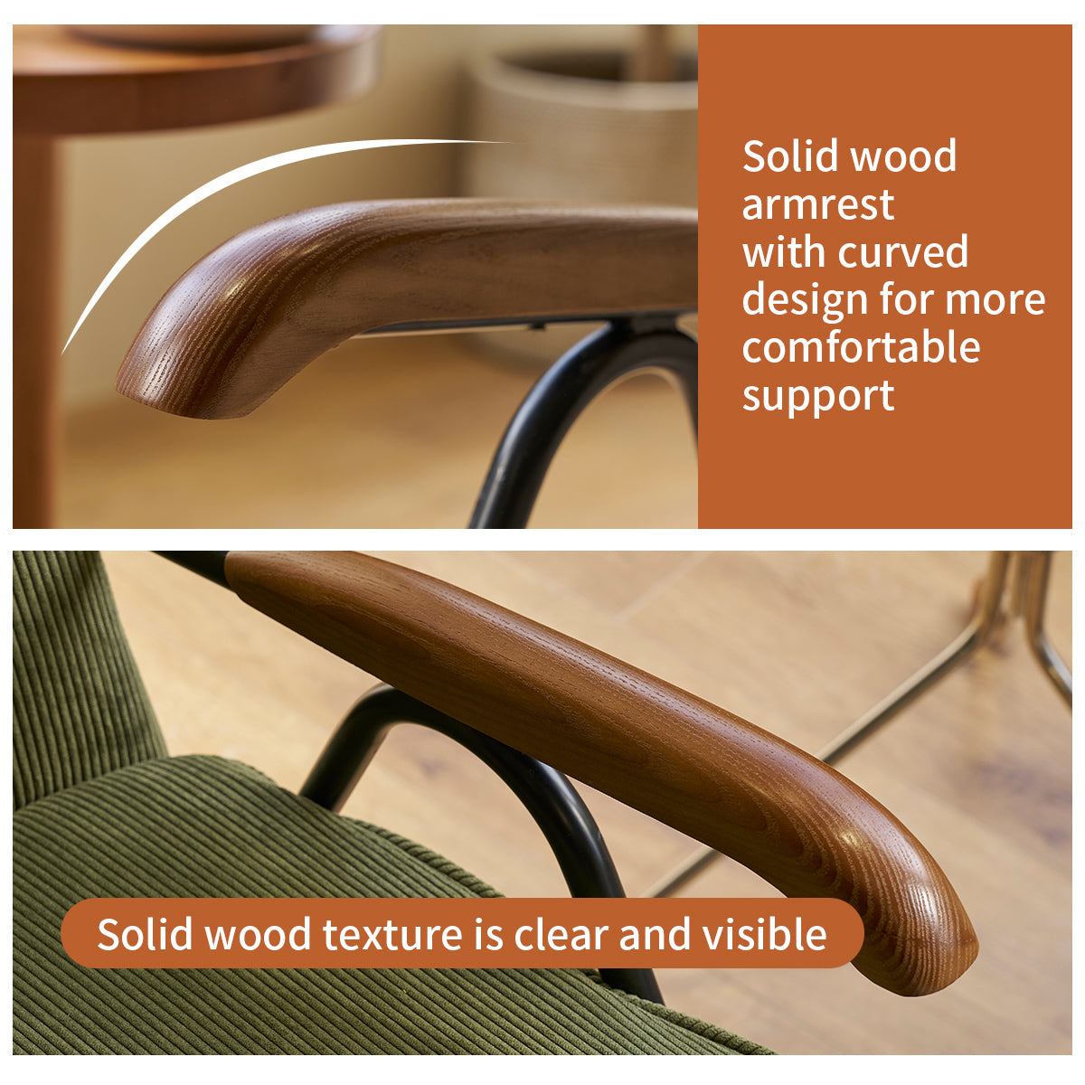 Pattern Colorful Fabric Armchair, Modern Accent Chair High Back, Living Room Chairs With Metal Legs And Soft Padded, Sofa Chairs For Home Office,Bedroom,Dining Room Green Corduroy