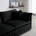 4 Piece Upholstered Sectional Sofa, 1 Piece Of 2 Seater Sofa And 2 Piece Of Ottomans2 Seater Loveseat Lounge With Ottomansblack Chenille Black Chenille 2 Seat