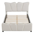Full Size Upholstered Platform Bed Velvet Upholstered Bed, Beige Full Beige Velvet