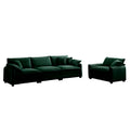 Mid Century Modern Sofa Set Of Two, One 3 Seater Sofa And One Single Seat Sofa With 2 Arm Pillows And 4 Throw Pillows,2 Pieces Sofa Set For Living Room,Green Corduroy Fabric Green Corduroy 4 Seat