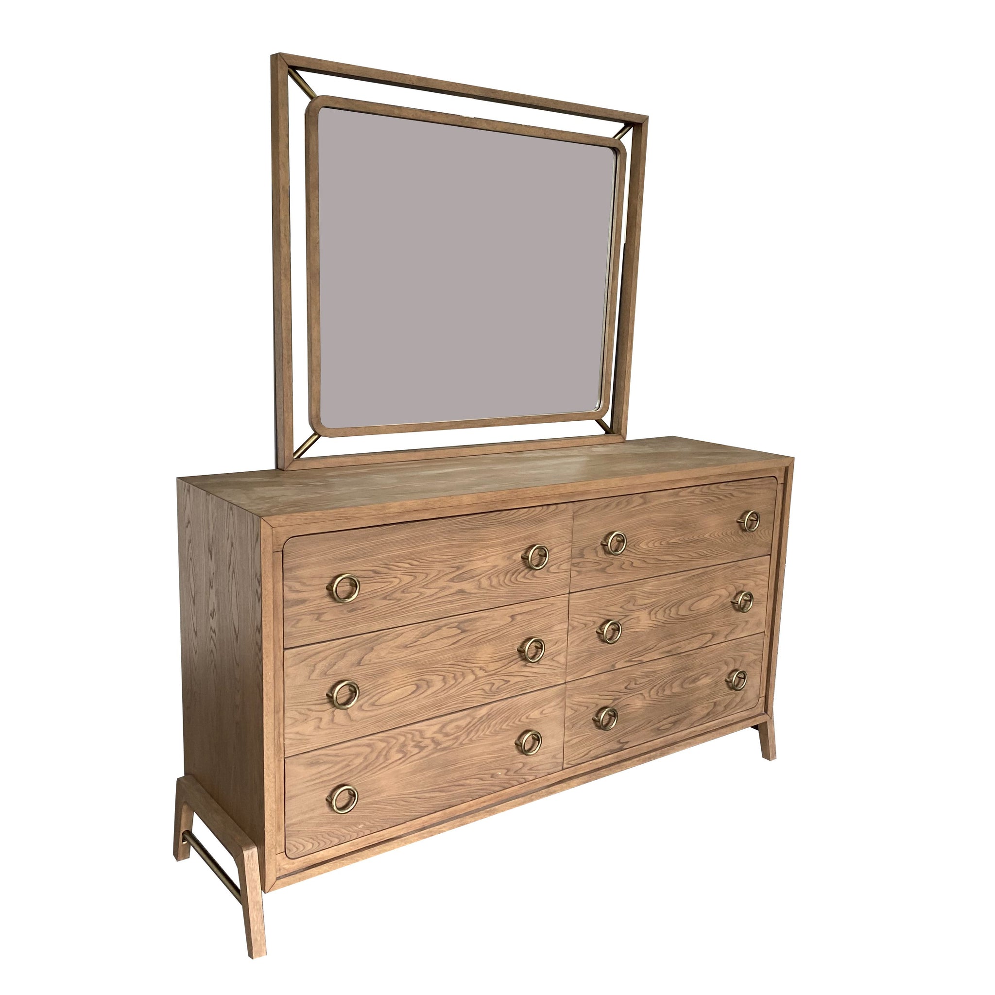 Mirror In Latte Finish Light Brown Solid Wood Mdf Glass