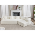 And Upgraded Extended Edition Modular Sofamodern Minimalist Style Sofa, Upholsteredfree Combination, Round Fiber Fabric, Anti Wrinkle Fabric,Dimension Exten, Creamy White Creamy White Polyester Primary Living Space Medium Soft Tight Back Modern Flared