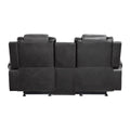 Modern Luxury Living Room Sofa Set 2Pc Reclining Sofa Loveseat Formal Furniture Premium Faux Leather Upholstery Comfortable Two Tone Gray Finish Dark Gray,Light Gray Faux Leather Wood Primary Living Space Luxury,Modern Plywood,Solid Wood 5 Seat