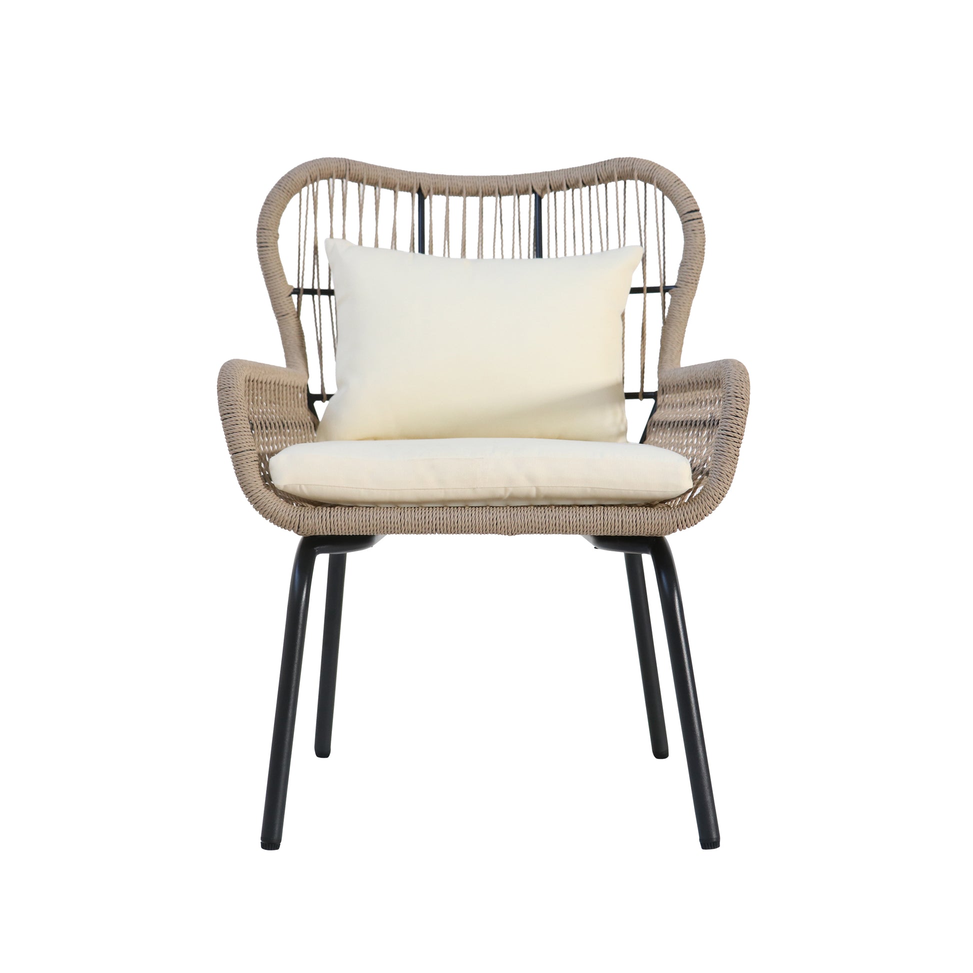 Southport Club Chair Brown Beige Woven Rope