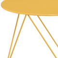 Yellow Geometric Metal Base Accent Table Yellow Primary Living Space Round Metal Sled