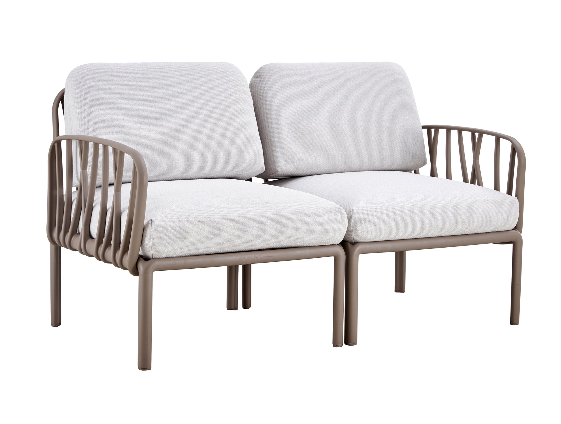 Patio Indoor Outdoor Garden Single Sofa Armchairs Plastic With Soft Cushion Weather Waterproof Chair Sectional Furniture For Balcony Garden Pool Lawn Backyard Morden Design Sitting Room 2 Single Sofa White Fabric Plastic