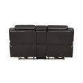 1Pc Living Room Furniture Modern Design Power Reclining Beautiful Seat With Center Console Dark Grayfaux Leather Upholstery Usb Ports Contemporary Home Dark Gray,Light Gray Faux Leather Wood Primary Living Space Contemporary,Modern,Ultra Modern Pillow