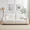 Lamb'S Wool 2 Seater Cushion Sofa 90'' Comfortable Sofa For Living Room Bedroom And Other Casual Spaces Lamb'S Wool Sofa With 2 Cushions And 2 Ball Pillows. Beige Two Sets Beige Foam Fabric 4 Seat