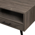 Contemporary 2 Drawer Low Coffee Table Slate Grey Light Gray Mdf Mdf