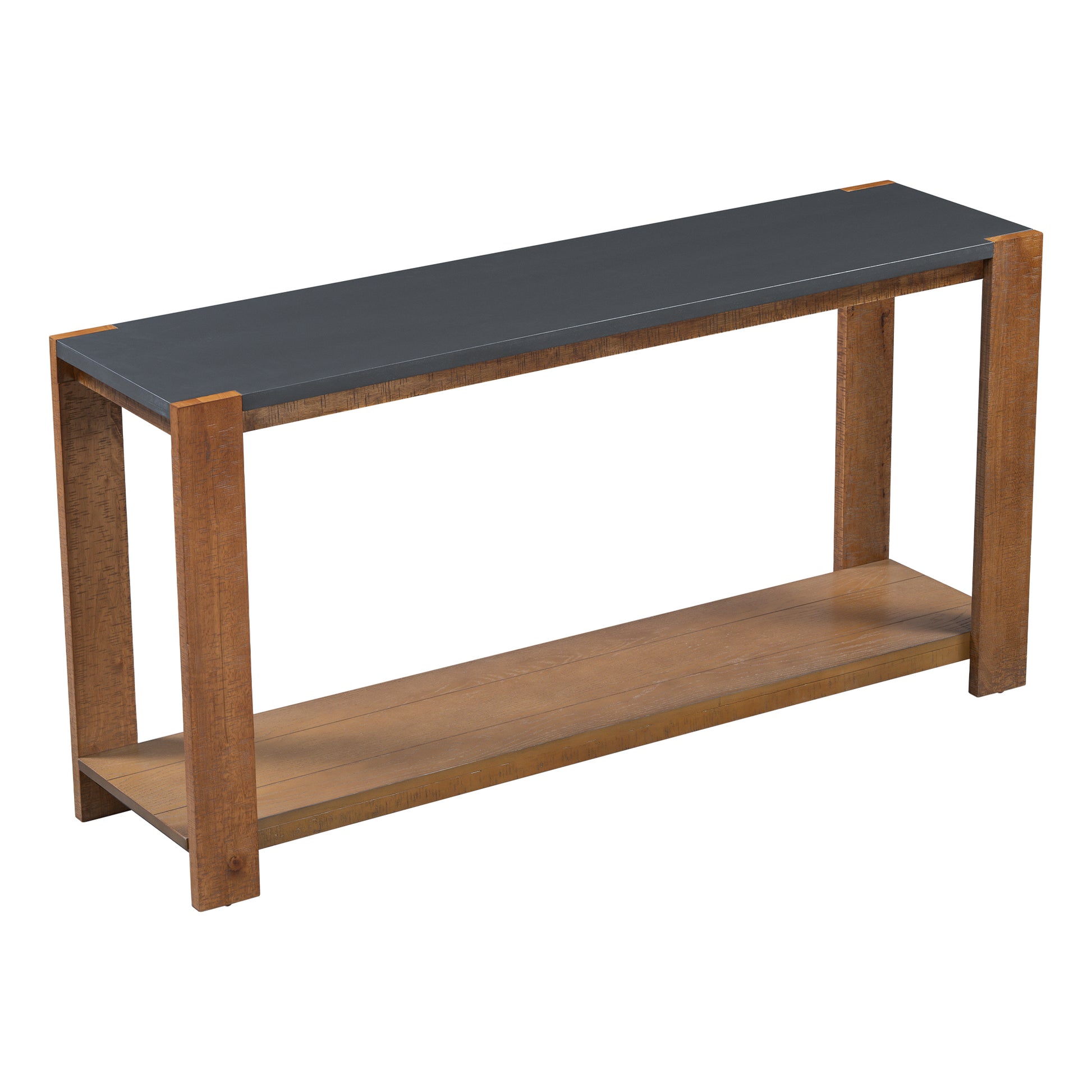 Distinctive Features Of A Minimalist Console Table With Bottom Shelf And Four Legs, Suitable For Entryway, Hallway, Living Room, Foyer, Corridor Black Brown Primary Living Space American Design Shelves Mdf