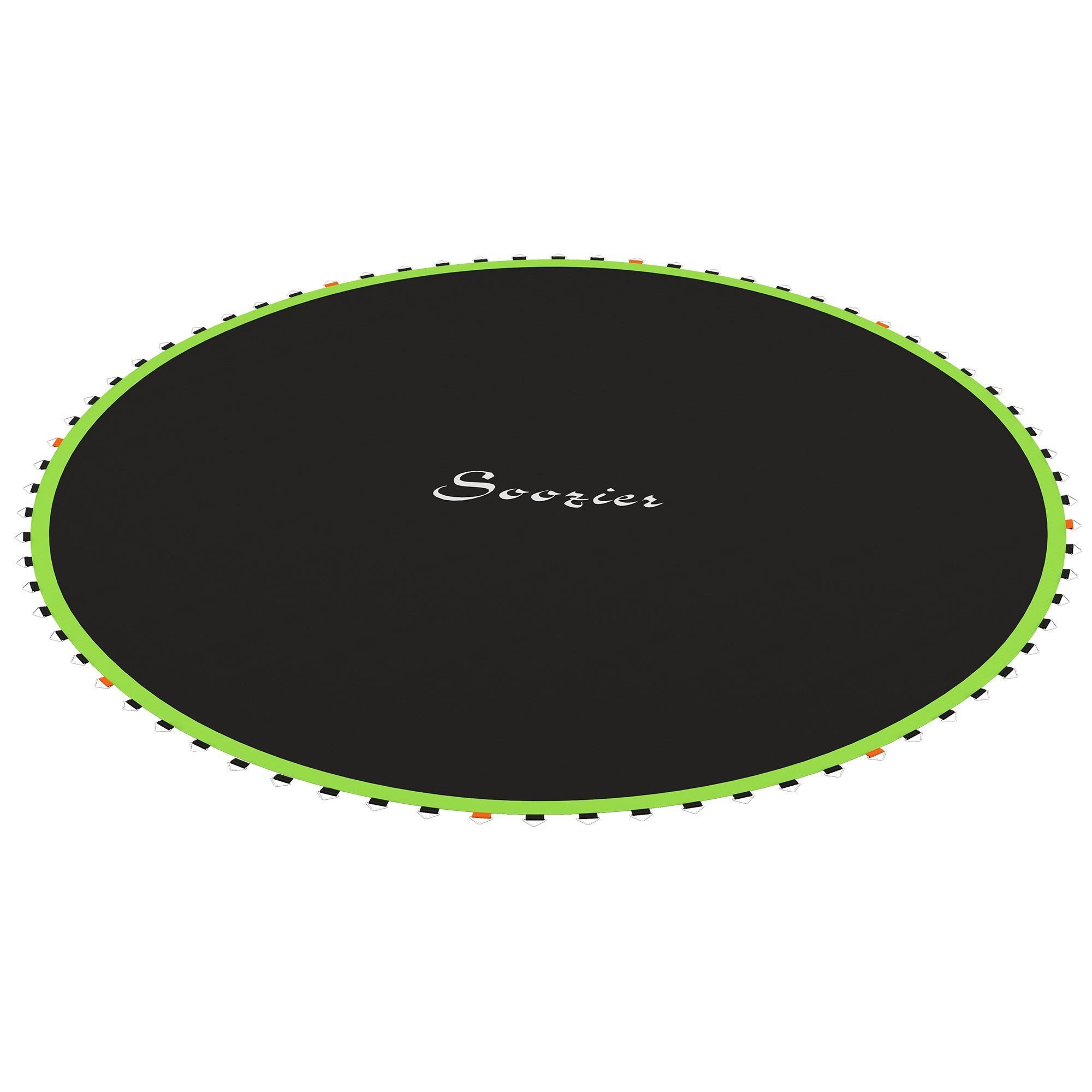 Soozier Trampoline Replacement Mat, Fits 14' Trampoline With 80 V Hooks & 5.5" Springs, Trampoline Mat With 8 Rows Of Stitching & Spring Pull Tool Spring & Frame Not Included , Green Green Plastic