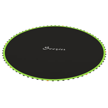 Soozier Trampoline Replacement Mat, Fits 14' Trampoline With 80 V Hooks & 5.5" Springs, Trampoline Mat With 8 Rows Of Stitching & Spring Pull Tool Spring & Frame Not Included , Green Green Plastic