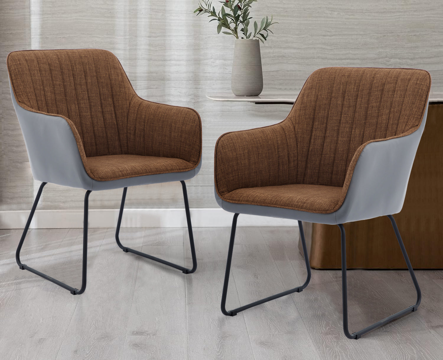 Ts Leisure Chair Dining Chair Black Brown Grey Linen