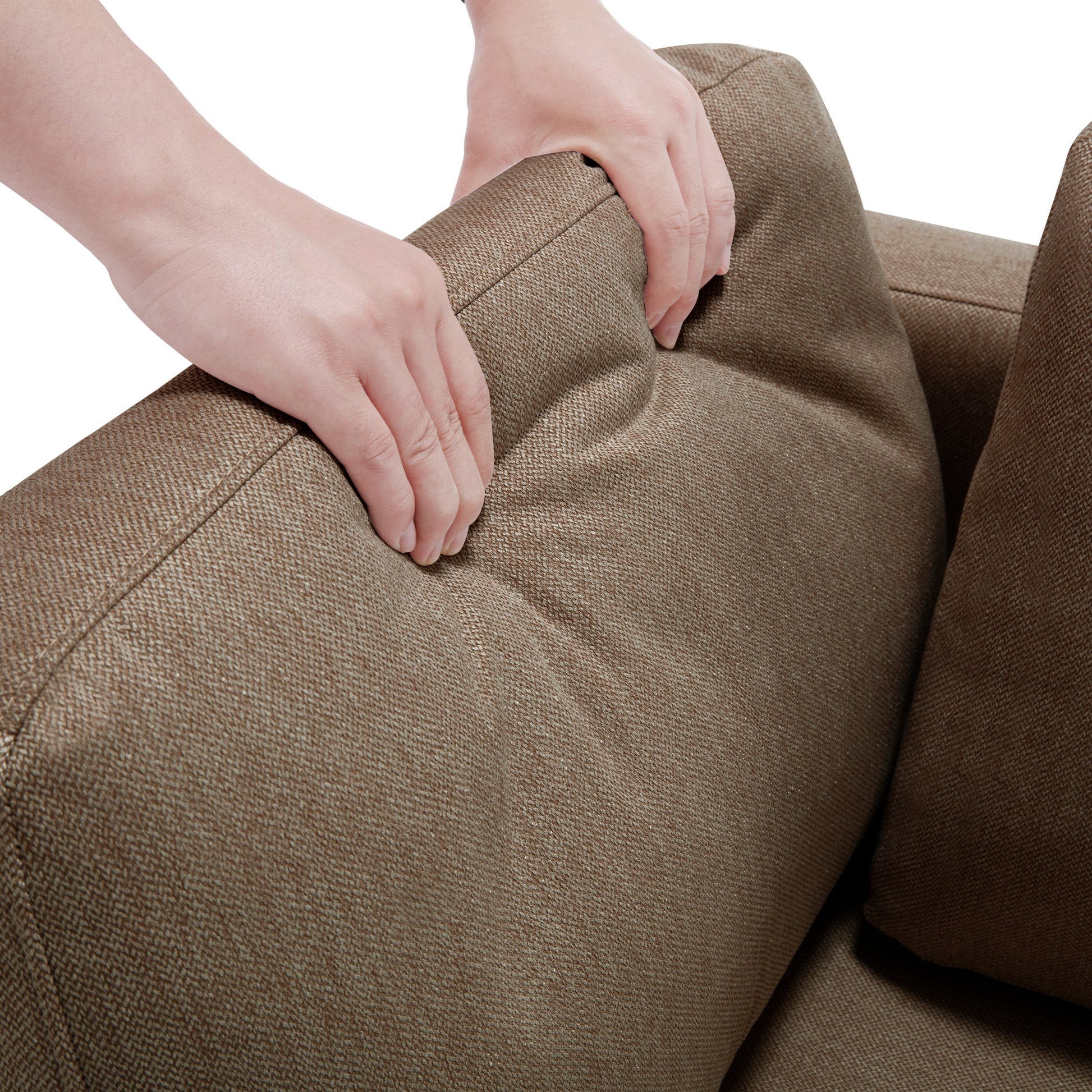 Free Combinations Storage Functional Modular Sectional Sofa With Thick Seat And Back Cushions Brown Polyester 4 Seat