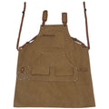 Long Heavy Duty Canvas Tool Apron, Carpenter Aprons, Woodworking Aprons, Carpenters 16 Oz ,Fully Adjustable To Comfortably Fit Men And Women ,Not Waxed Brown Canvas