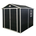 6X8Ft Resin Outdoor Storage Shed Kit Perfect To Store Patio Furniture,Black Black Plastic