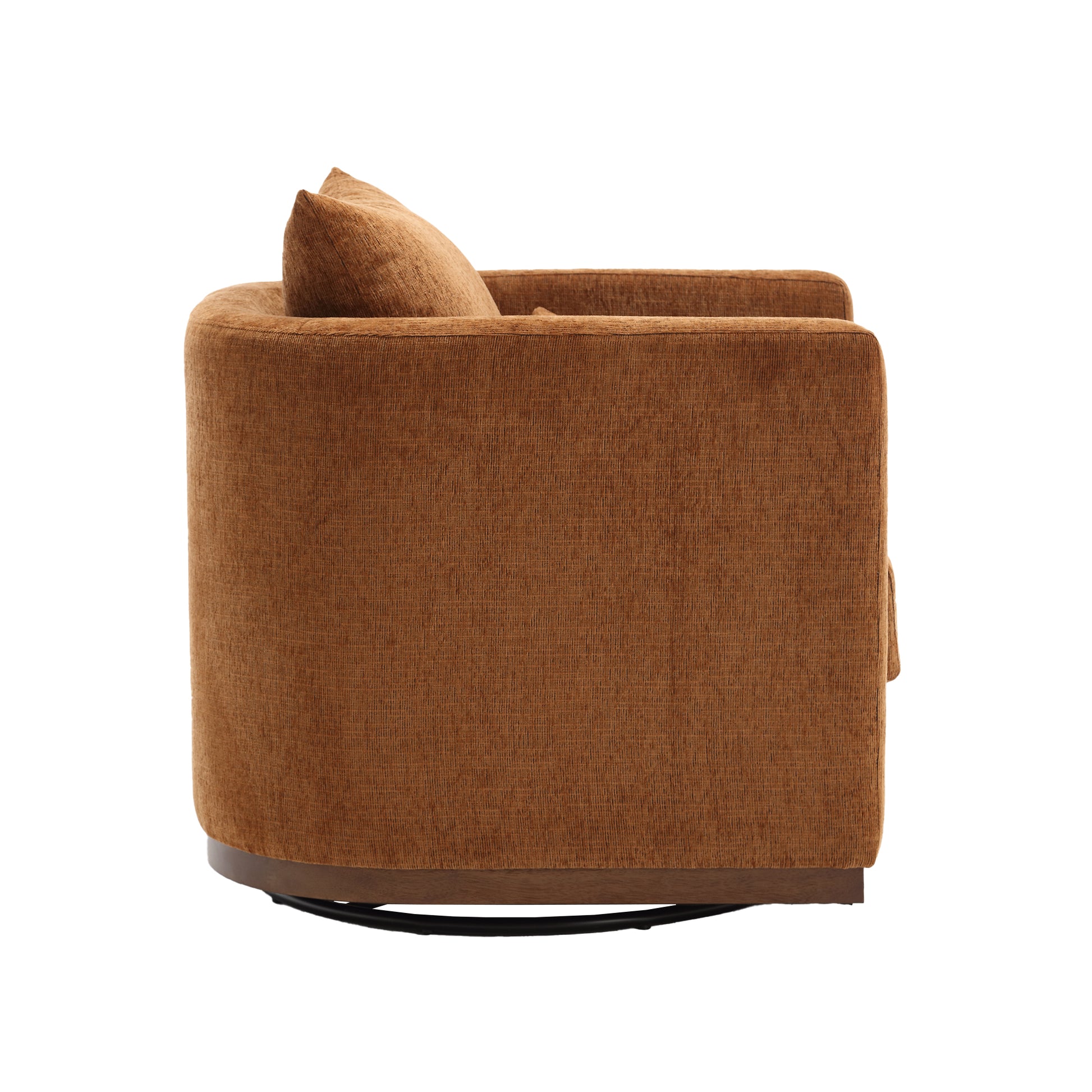 Coolmore Swivel Barrel Chair, Comfy Round Accent Sofa Chair For Living Room, 360 Degree Swivel Barrel Club Chair, Leisure Arm Chair For Nursery, Hotel, Bedroom, Office, Lounge Brown Chenille Brown Primary Living Space Foam Chenille