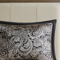 5 Piece Jacquard Bedspread Set With Throw Pillows Black Queen Queen Black Cotton