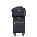 4 Piece Set 16 20 24 28 ,Softshell Suitcase Spinner Wheels Terylene Luggage Sets Carry On Suitcase Luggage Lightweight Durable Suitcase Black Black Polyester