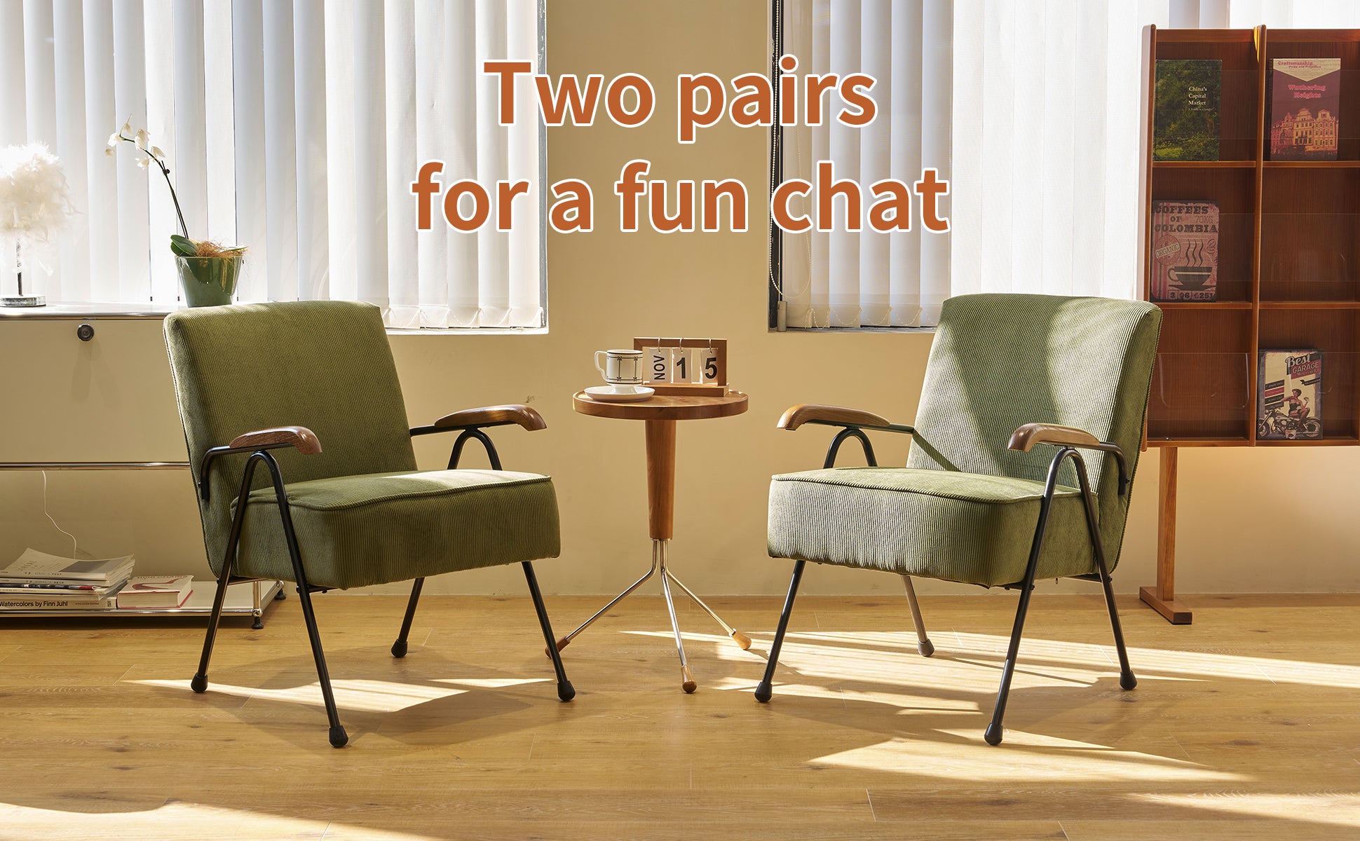 Pattern Colorful Fabric Armchair, Modern Accent Chair High Back, Living Room Chairs With Metal Legs And Soft Padded, Sofa Chairs For Home Office,Bedroom,Dining Room Green Corduroy