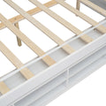 Full House Bed With Roof Frame, Bedside Shelves, Under Bed Storage Unit,White Full White American Design Pine