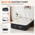 Inflatable Air Mattress With Built In Pump, Queen Size 18In Black Pvc Queen