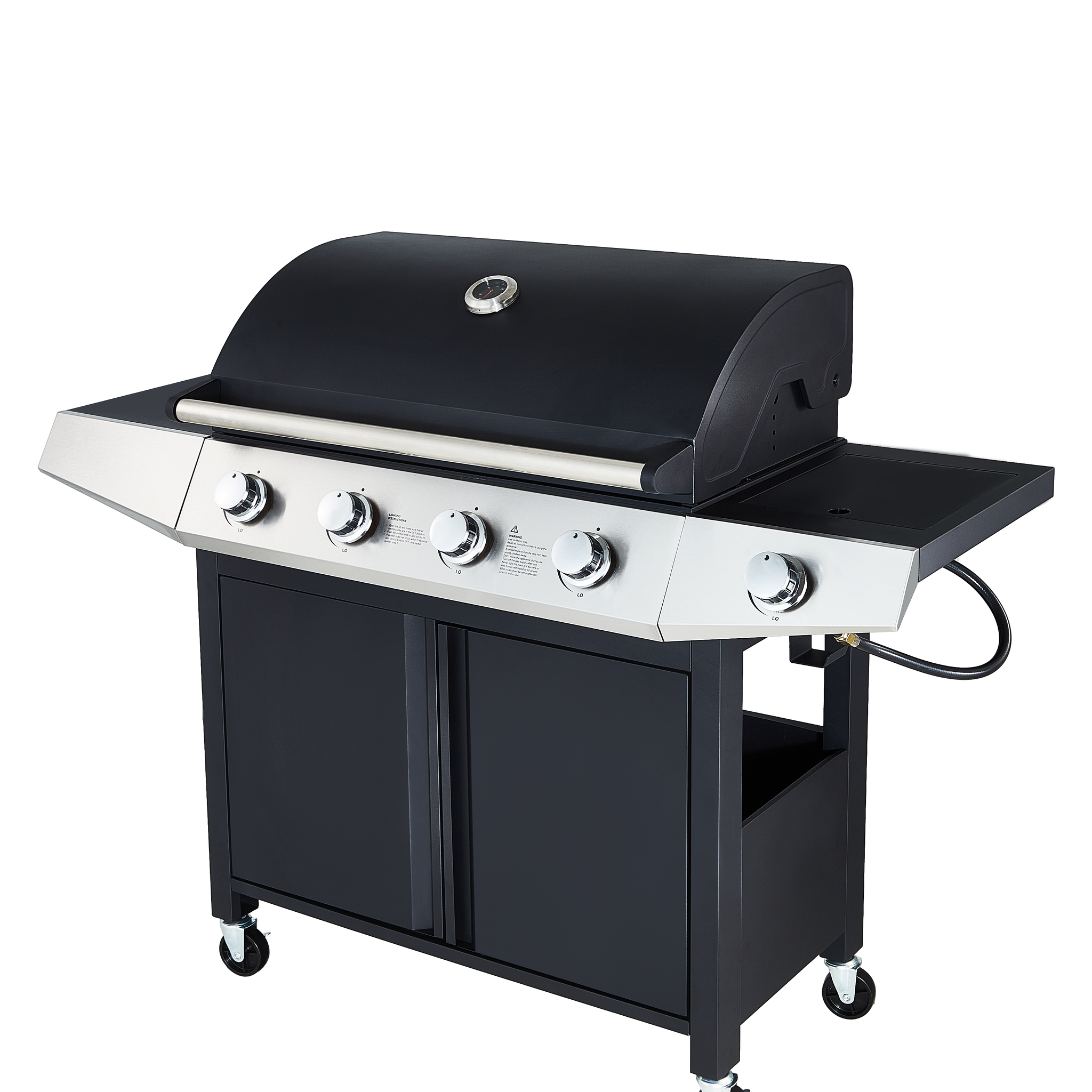 Propane Grill 4 Burner Barbecue Grill Stainless Steel Gas Grill Black Silver Garden & Outdoor Stainless Steel