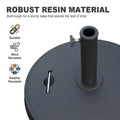 Patio Umbrella Base, Umbrella Stand Base With Adjustable Knob And 2 Durable Handles, Patio Table Umbrella Base For Outdoor 1.5'' 1.9'' Market Umbrella Heavy Duty Umbrella Holder, Black Black Resin