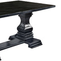 Transitional Style Dining Table With Trestle Base, Antique Black Black Solid Wood