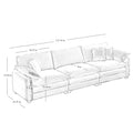 3 Piece Comfortable Oversized Sectional Sofa, One Single Sofa And One 2 Seater Sofa And One 3 Seater Sofabeige Corduroy Deep Seat Sofa Beige Corduroy 6 Seat