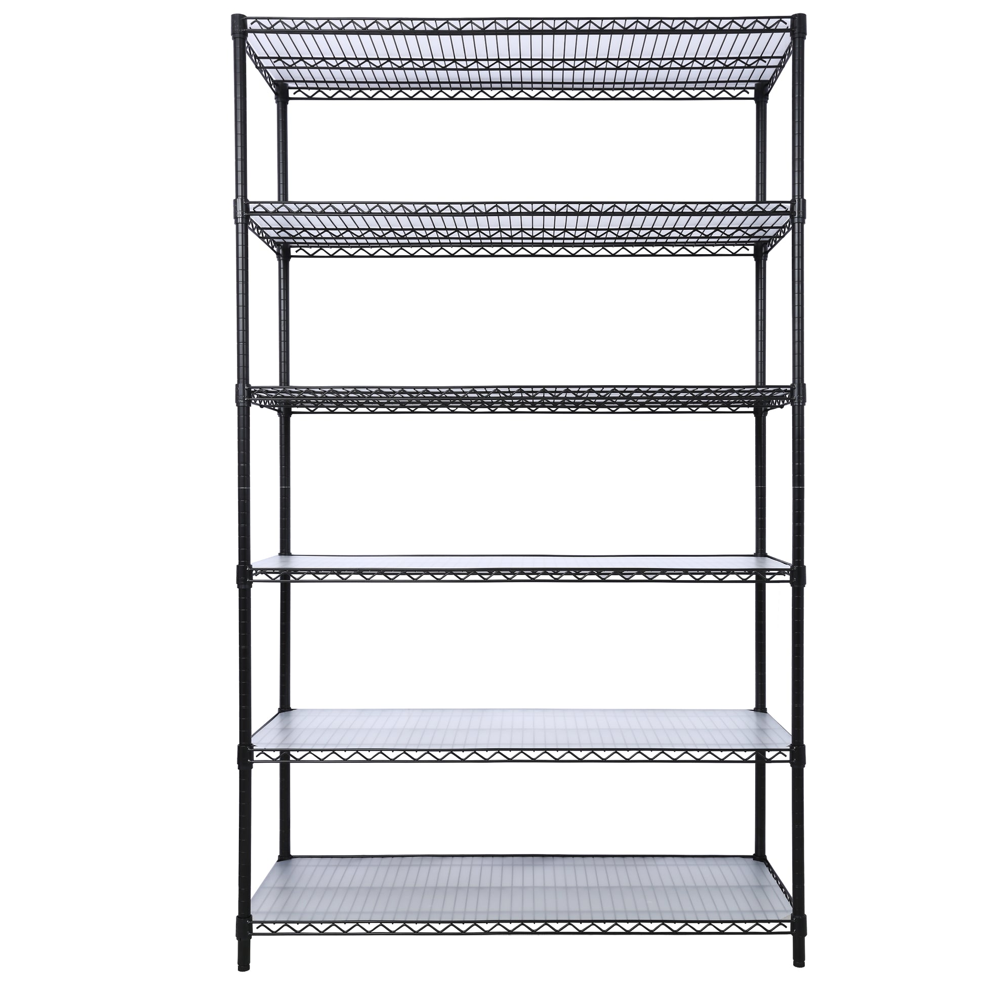 6 Tier 6000Lbs Capacity Nsf Metal Shelf Wire Shelving Unit, Heavy Duty Adjustable Storage Rack With Wheels & Shelf Liners For Commercial Grade Utility Steel Storage Rack, Black 84"H X 48"L X 20"D Black Metal