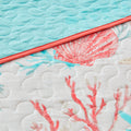 6 Piece Cotton Sateen Quilt Set With Throw Pillows Coral Full Queen Full Coral Cotton