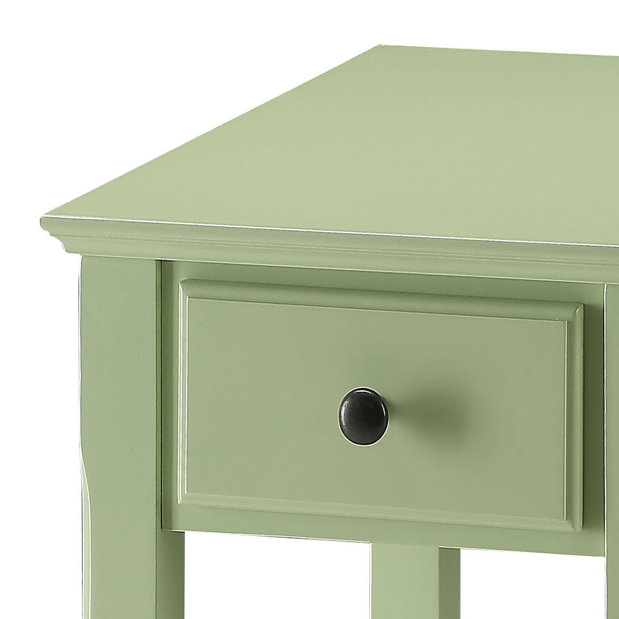 Light Green Accent Table With Bottom Shelf Light Green Primary Living Space Transitional Drawers Rectangular Wood