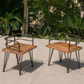 Zion Industrial Wood And Metal Chair Teak Metal & Wood