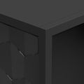 Luxurious Four Door Sideboard With Honeycomb Patterned Doors, Offering Large Storage For Study,Entrance And Living Room Black Primary Living Space American Design Mdf