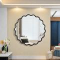 Solid Wood Wavy Mirror Black Vanity Mirror Wall Decor 42
