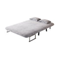 Velvet Light Gray 55 Convertible Chair Bed, Tri Fold Sofa Bed With Adjustable Backrest & Pillow, Leisure Chaise Lounge Couch With Sturdy Steel Frame For Home & Office, Comfortable Sleeper Chair Light Gray Velvet Metal Primary Living Space Medium Firm