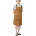 Long Heavy Duty Waxed Canvas Tool Apron, Carpenter Aprons, Woodworking Aprons, Carpenters Water Resistant 18 Oz ,Fully Adjustable To Comfortably Fit Men And Women Brown Canvas