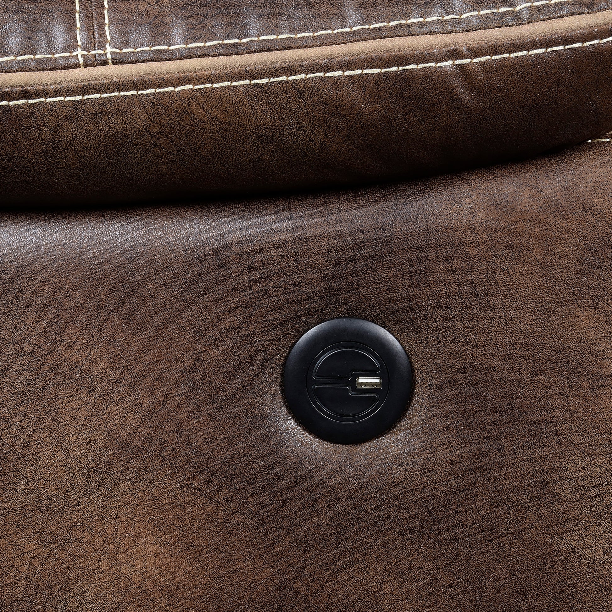 Hooper Brown Power Reclining Sofa Brown Cushion Back Foam Engineered Wood 3 Seat