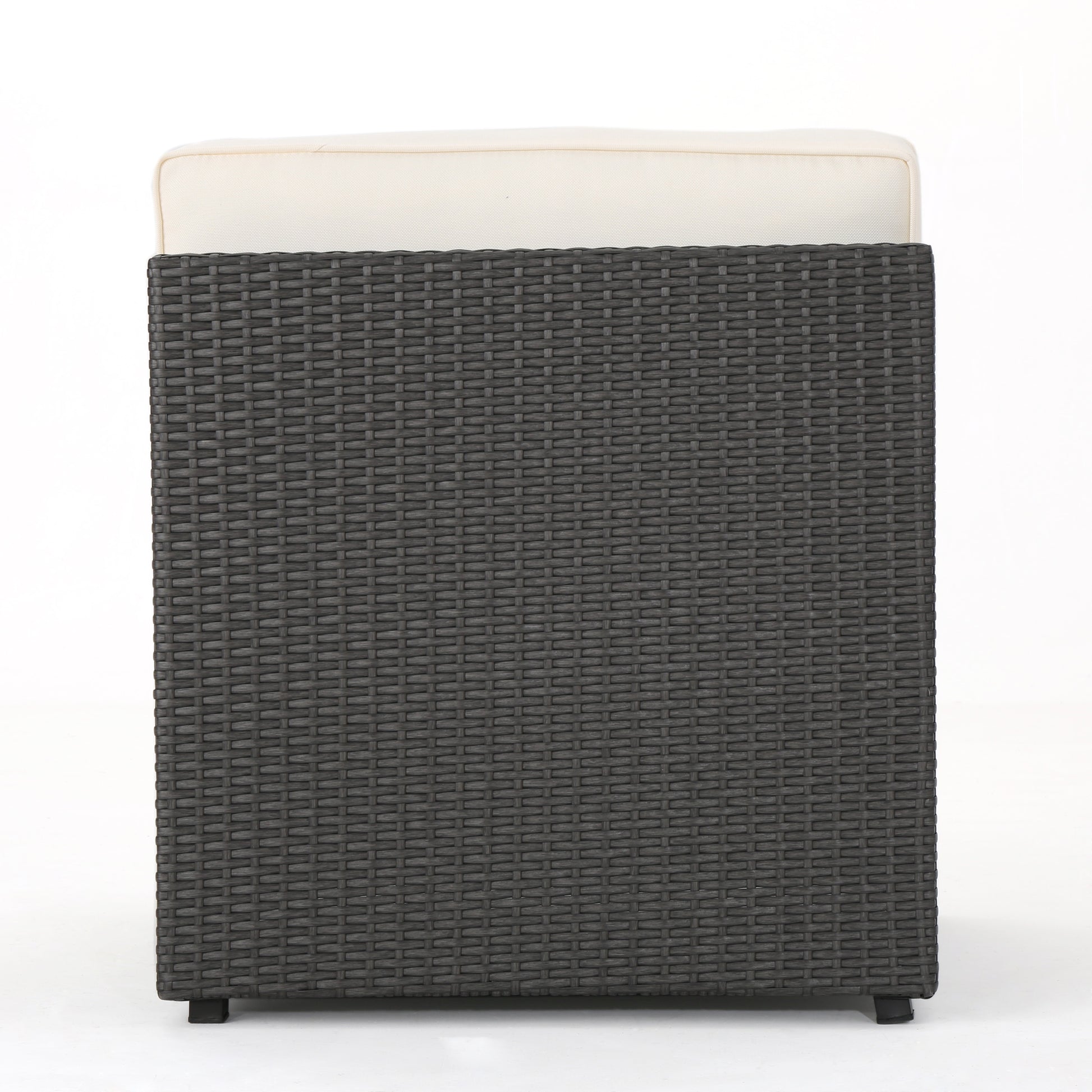 Santa Cruz Armless Chair Grey Pe Rattan Iron