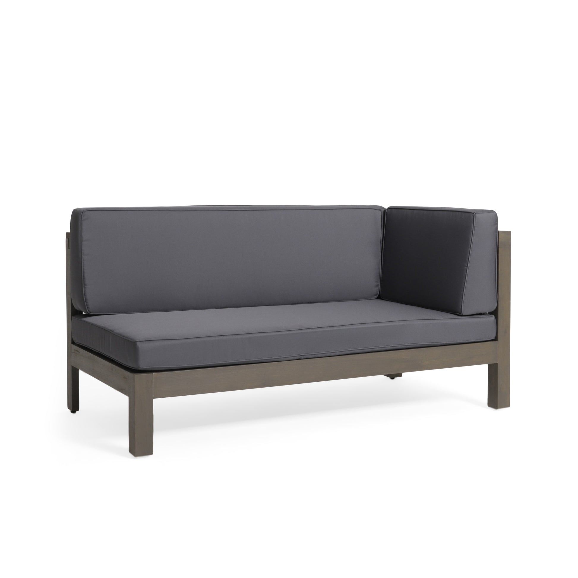 Brava X Back 4 Piece Sofa Set, Dark Grey Dark Grey Acacia Wood