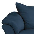 89 Inch Modern Cushioned Sofa, Blue Polyester, Pillow Top Flared Armrests Blue Wood Fabric 3 Seat