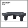 47.24'' Fiberglass Cloud Coffee Table For Living Room Vintage Table With 3 Support Legs,Matte Black Table Front Of The Sofa, Irregular Center Table,No Need Assembly Matt Black Fiberglass