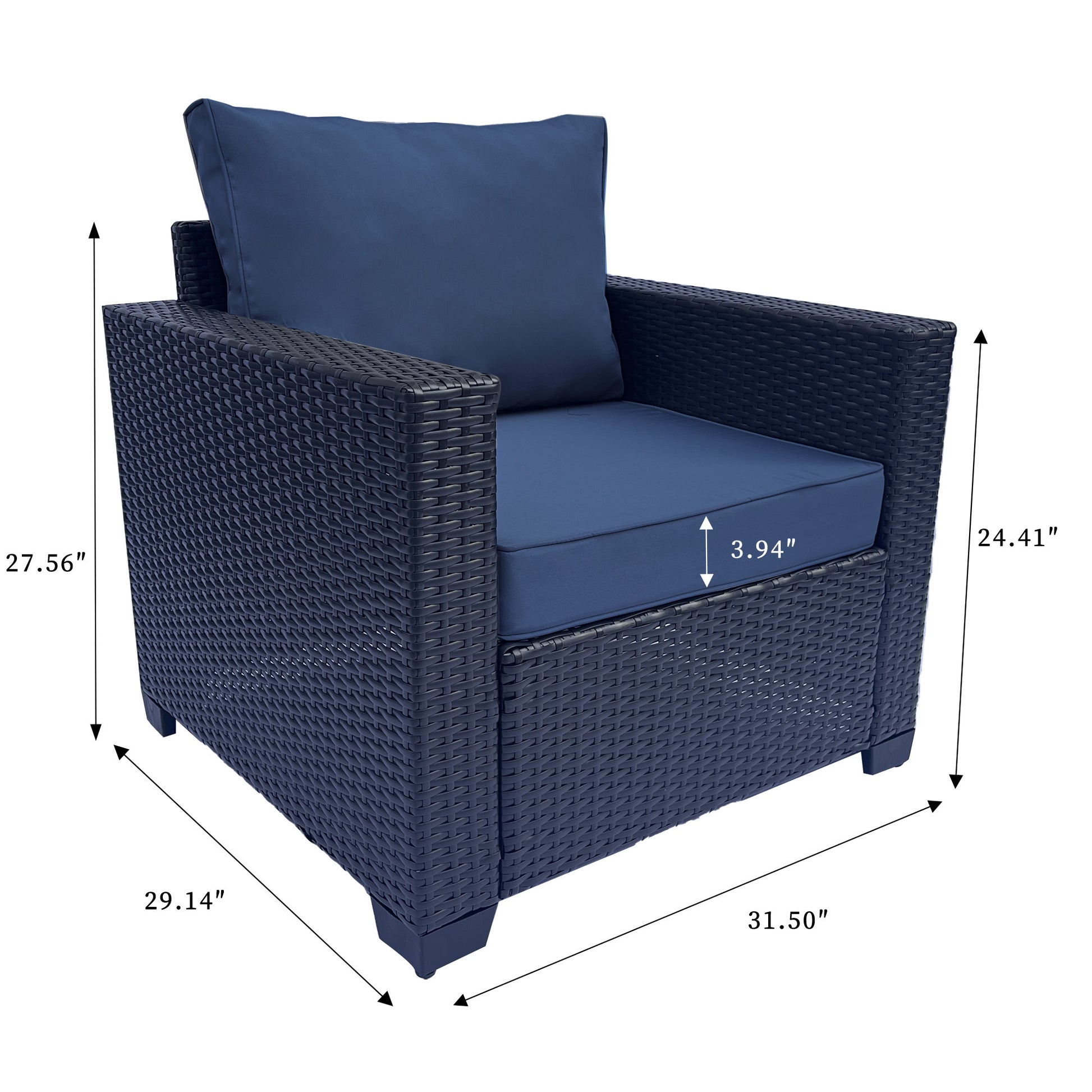 Outdoor Garden Patio Furniture 7 Piece Pe Rattan Wicker Cushioned Sofa Sets And Coffee Table, Patio Furniture Set Outdoor Couch Outdoor Couch Patio Furniture Outdoor Sofa Patio Couch Yes Complete Patio Set Dark Coffee Blue Seats 6 Weather Resistant Frame