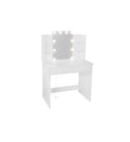 Makeup Vanity Desk With Led Lighted Mirror ,Dressing Table Set With 2 Large Drawers 10 Led Light ,White Color White Primary Living Space Modern Particle Board