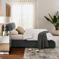 King Size Storage Upholstered Hydraulic Platform Bed With Integrated Headboard, Chenille Fabric, Gray King Gray Bedroom Luxury,Modern Chenille Chenille